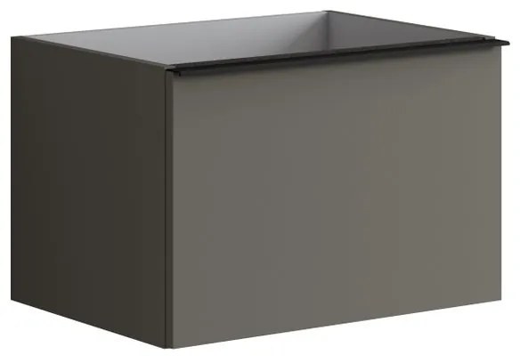 Mobile da bagno sotto lavabo Pixel plain grigio carbone e maniglia alluminio nero laccato opaco L 60 x H 40 x P 45.5 cm 1 cassetto, lavabo non incluso