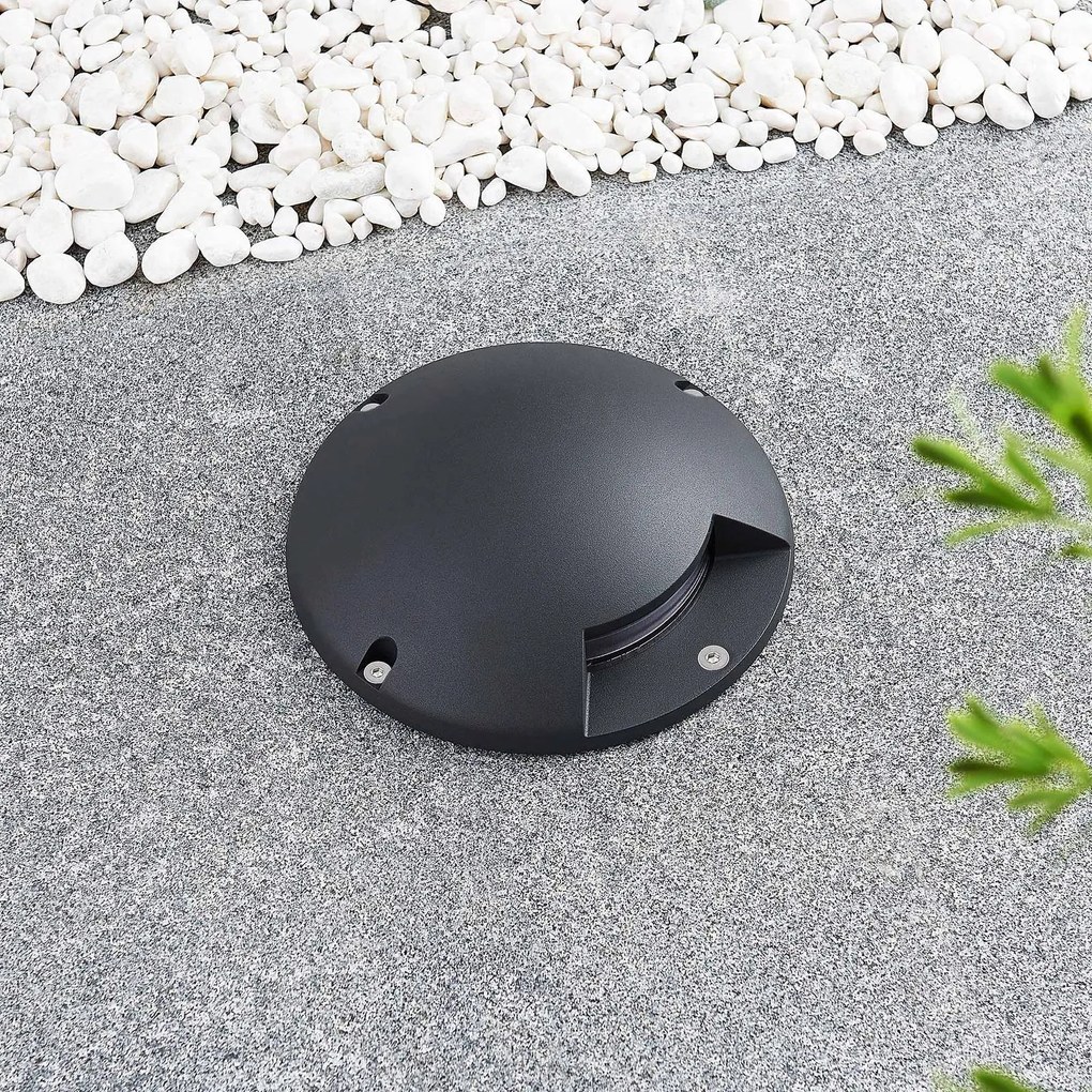 Lindby Faretto da pavimento a LED Cormac, a 1 luce, Ø 21 cm, IP67