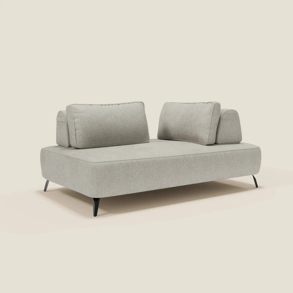 Volta divano modulare con schienali mobili in raffinato tessuto ciniglia T06 grigio chiaro