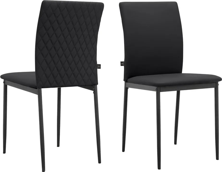 Set di sedie da pranzo in similpelle nere 2 pz Pavia - Støraa