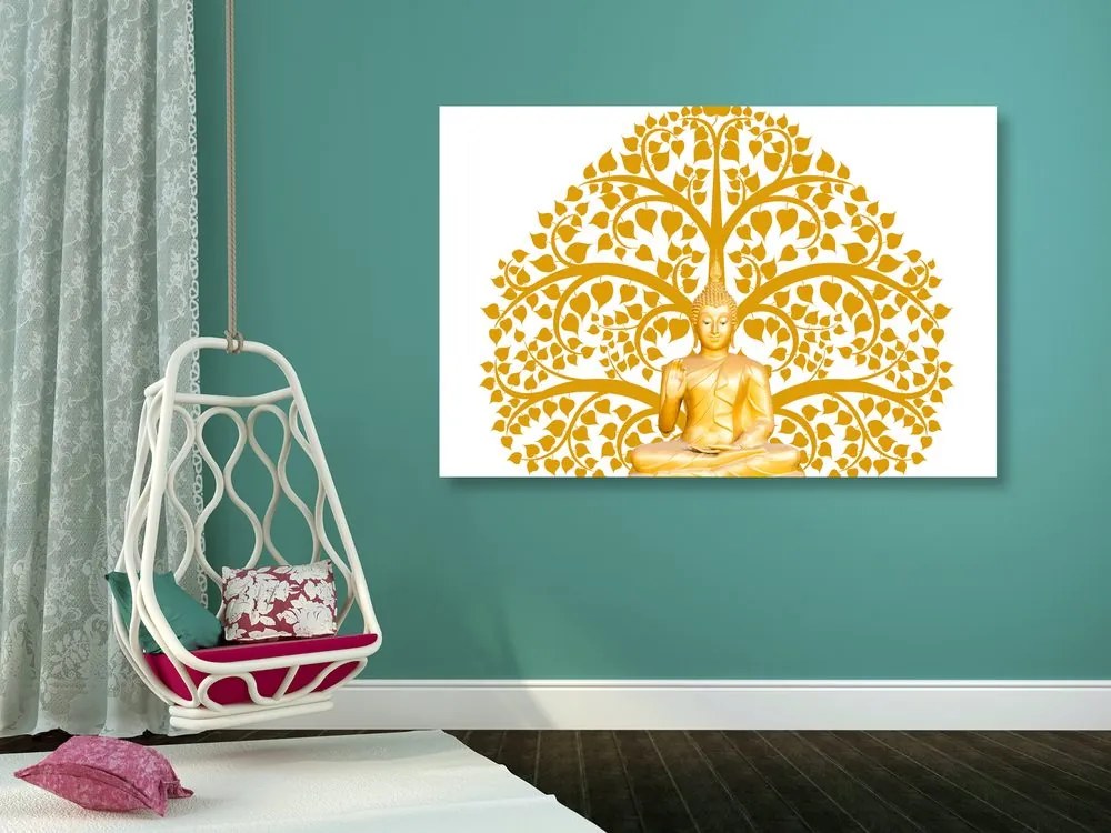 Stampa su tela – Buddha con albero della vita