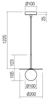 Redo 01-2727 - Lampadario a sospensione con filo PLATO 1xG9/10W/230V diametro 20 cm oro