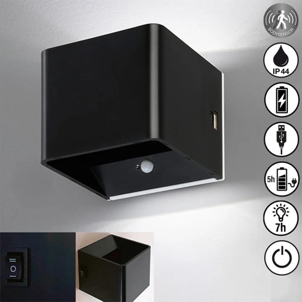 Lampada da parete a LED nera Magnetics - Fischer &amp; Honsel