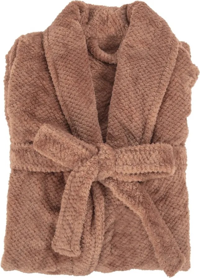 Accappatoio marrone in micropile L/XL Pippa – Tiseco Home Studio