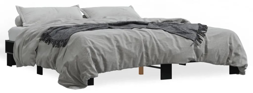 Giroletto nero 200x200 cm in legno multistrato e metallo