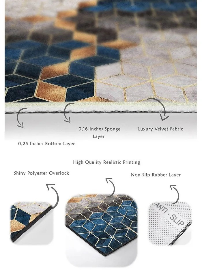 Tappetini da bagno grigio-blu in set di 2 pezzi 60x100 cm Optic - Mila Home