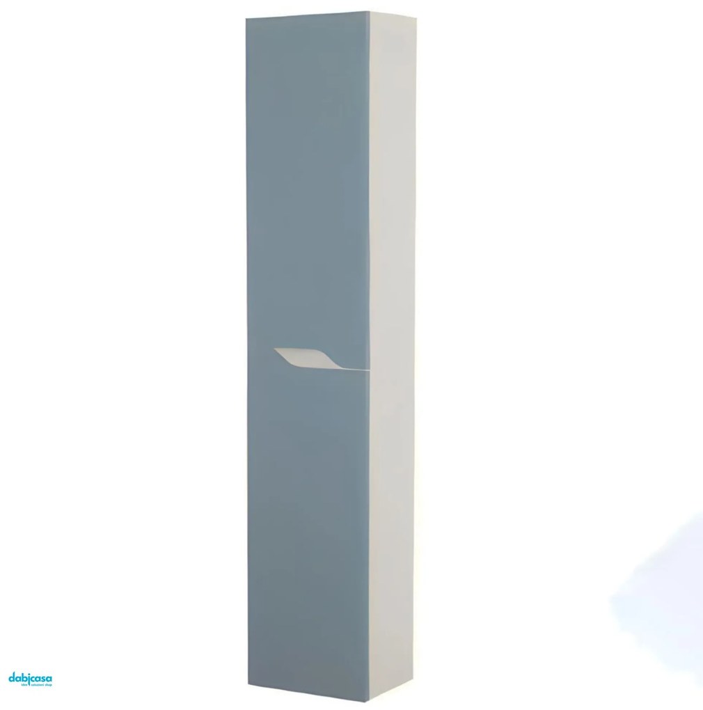 Colonna Portaoggetti "Minori" Da 30 Cm Composto Da Un'Anta Finitura Azzurro Polvere/Bianco Opaco