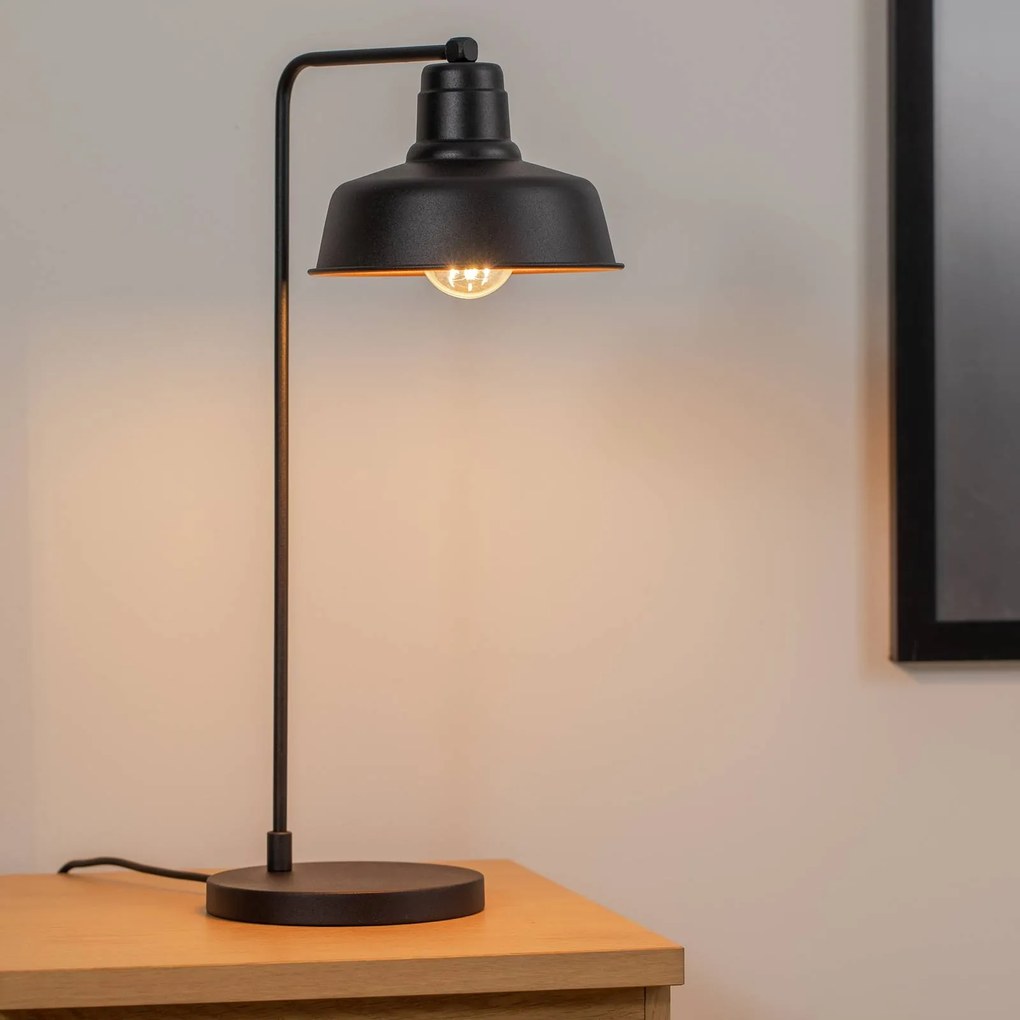 Opviq Lampada da tavolo Berceste 181BLACK-ML, metallo nero Altezza 55 cm