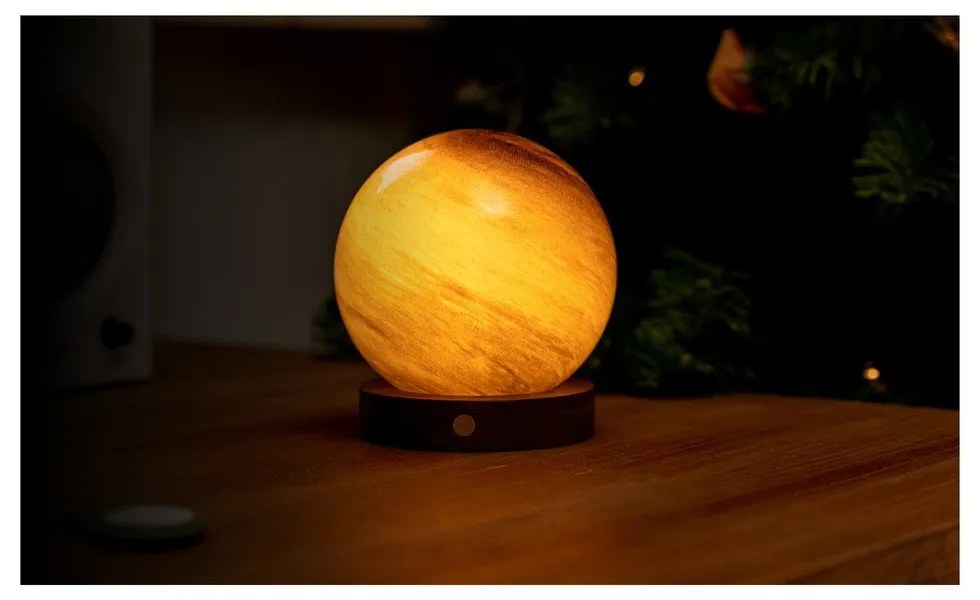 Decorazione luminosa marrone scuro con ricarica USB ø 12 cm Sand Storm – Gingko