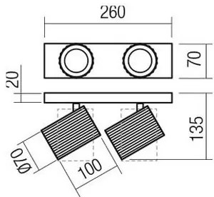 Redo 01-3402 - Faretto DELPHI 2xGU10/7W/230V dorato