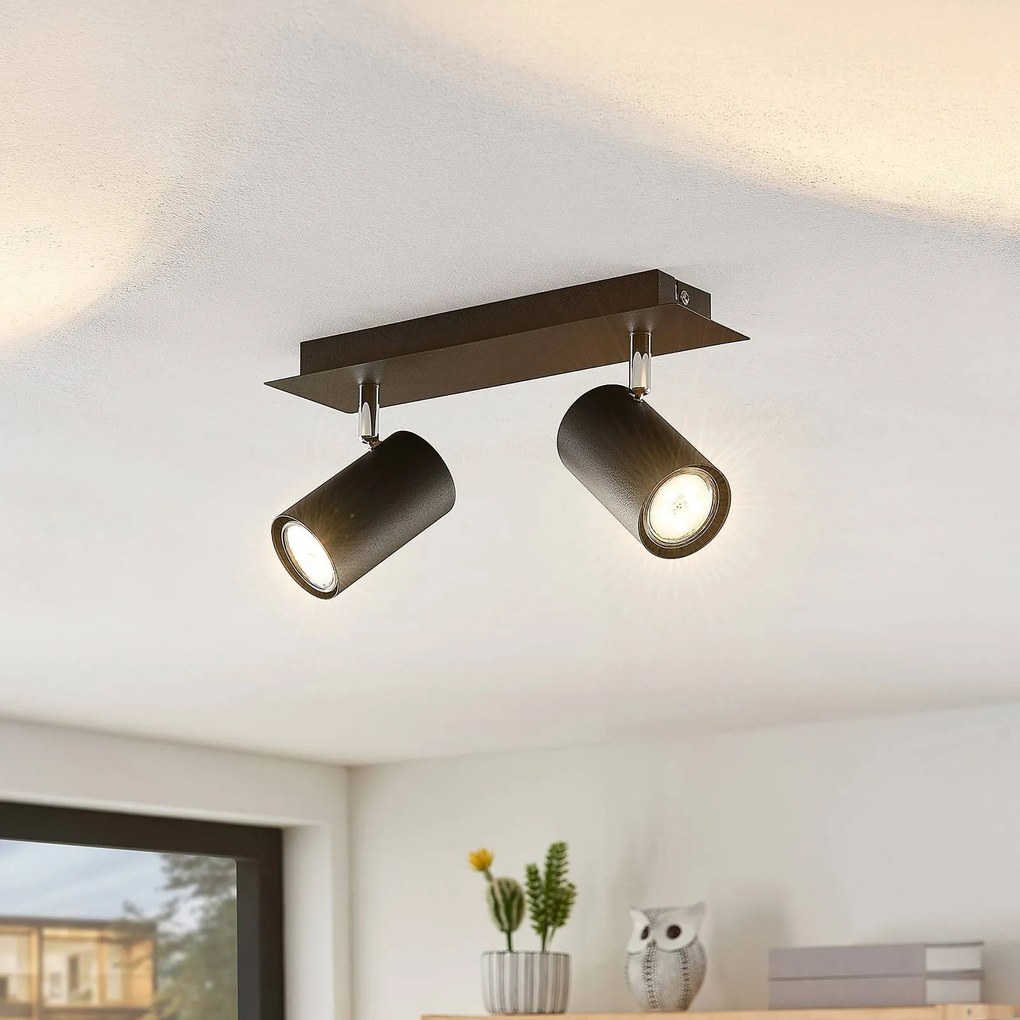 Lindby fatto da soffitto Joffrey, a 2 luci, nero, metallo