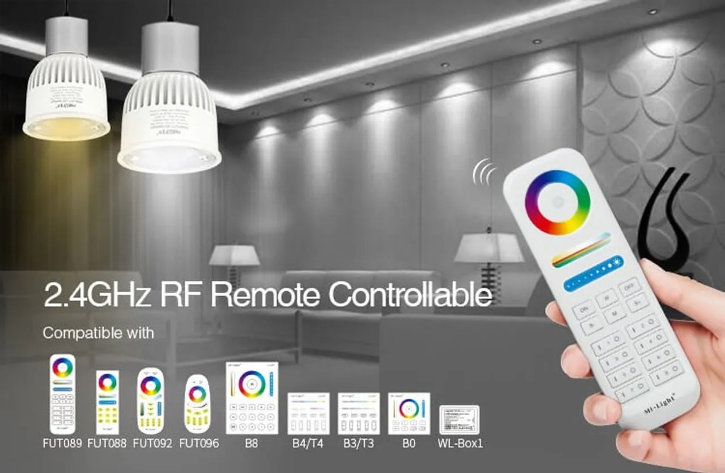 Faretto LED GU10 6W RGB+CCT Dimmerabile Sincronizzazione Automatica Colore RGB+CCT
