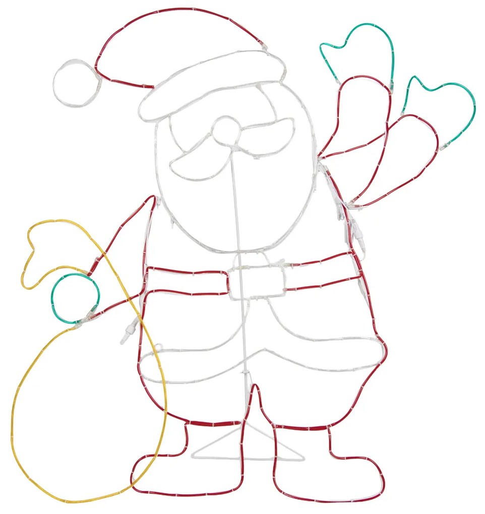 Lampada da terra natalizia Babbo Natale 117 cm con LED e timer IP44 - Pax