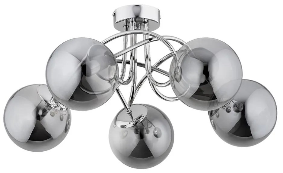 Lampadario a plafone BANKO 5xE14/10W/230V cromo lucido