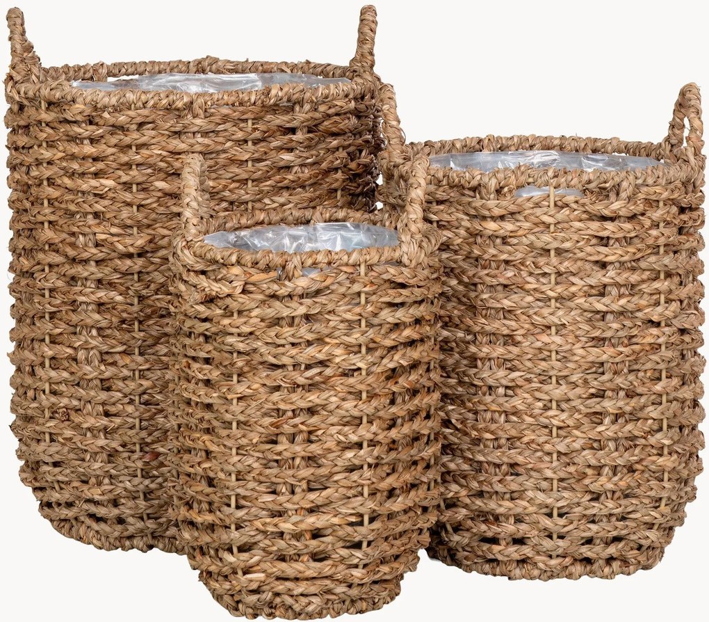 Set di 3 portavasi in fibra naturale Hue
