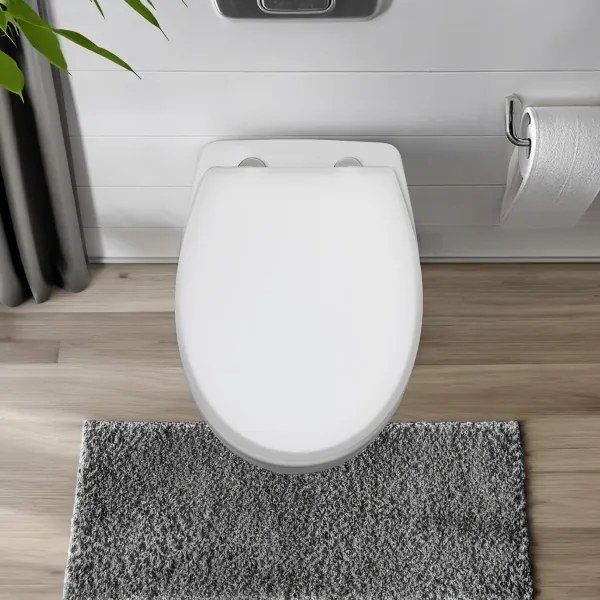 WENKO 24516100-WC sedile WC portata 300/350 kg 37x44,5 cm bianco/argento
