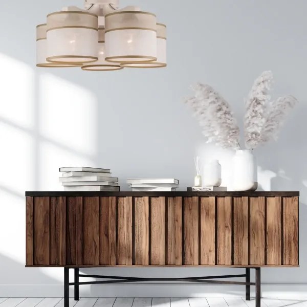 Plafoniera ANDREA 5xE27/60W/230V faggio