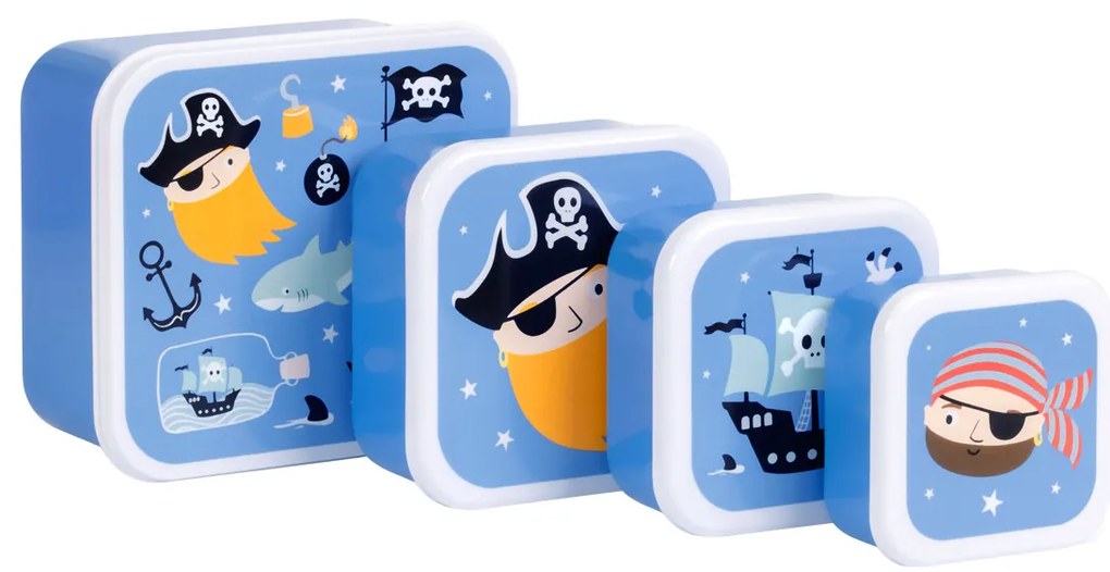 A Little Lovely Company - set di quattro scatole merenda - pirati