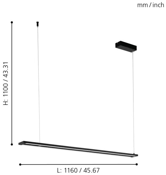 Eglo 98492 - Lampadario LED a sospensione con filo AMONTILLADO LED/27W/230V