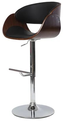 Sgabello da bar design nero e legno BENT