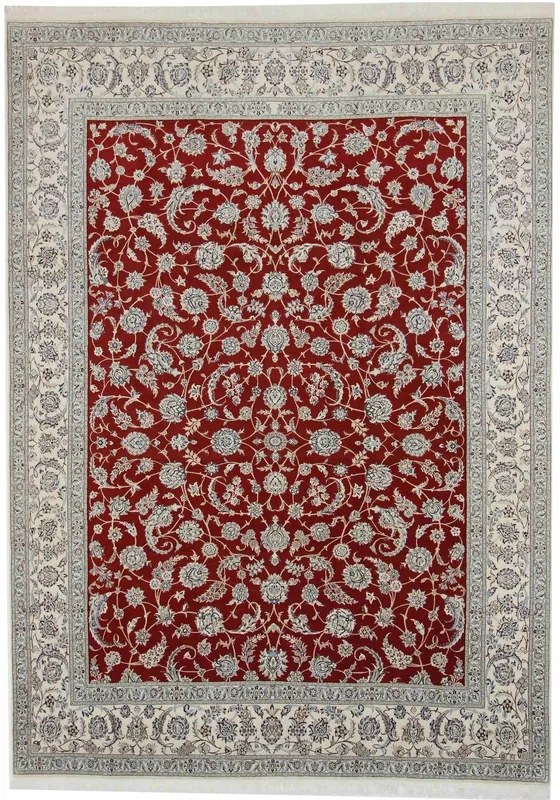Nain Tappeto persiano 240 x 340 Rosso (Iran) Annodato A Mano