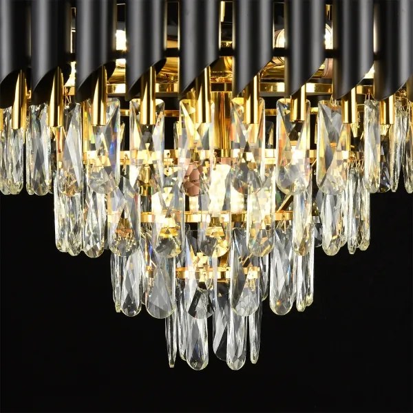 Brilagi - Lampadario a catena ECLIPSE 7xE14/10W/230V Ø 48 cm nero/oro