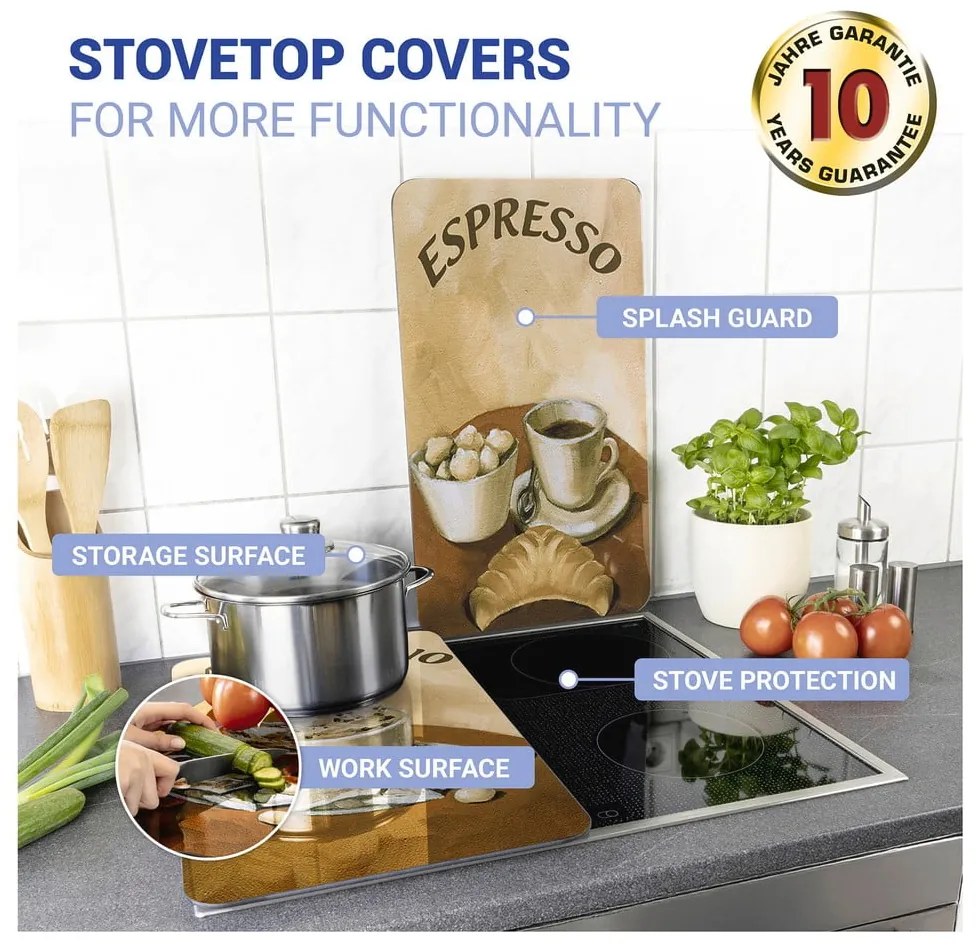 Set di 2 coperchi in vetro per fornelli Coffee - Wenko