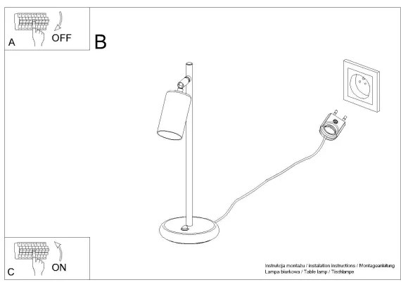 Sollux SL.1389 - Lampada da tavolo WINX 1xGU10/10W/230V nero/oro