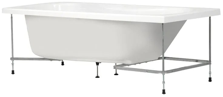 Vasca e telaio Amea 180 x 80 cm bianco, rovere sbiancato, teak