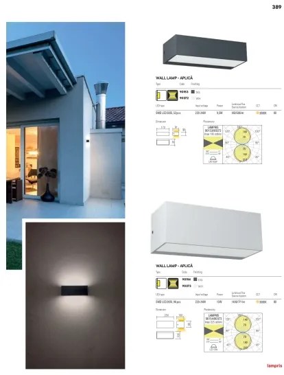Redo 90372 - LED Applique da esterno LAMPRIS LED/9,5W/230V IP65 bianco