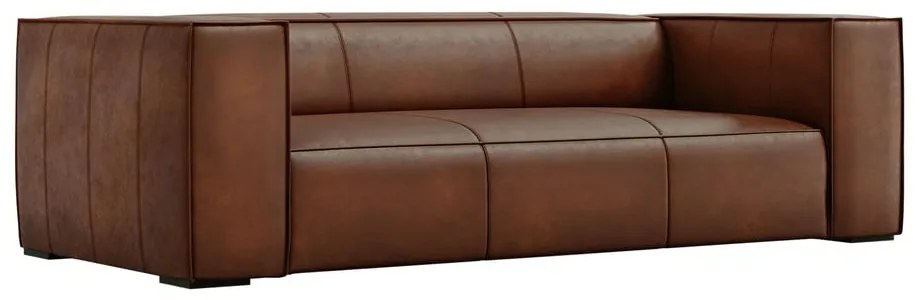 Divano in pelle marrone cognac 227 cm Madame - Windsor &amp; Co Sofas