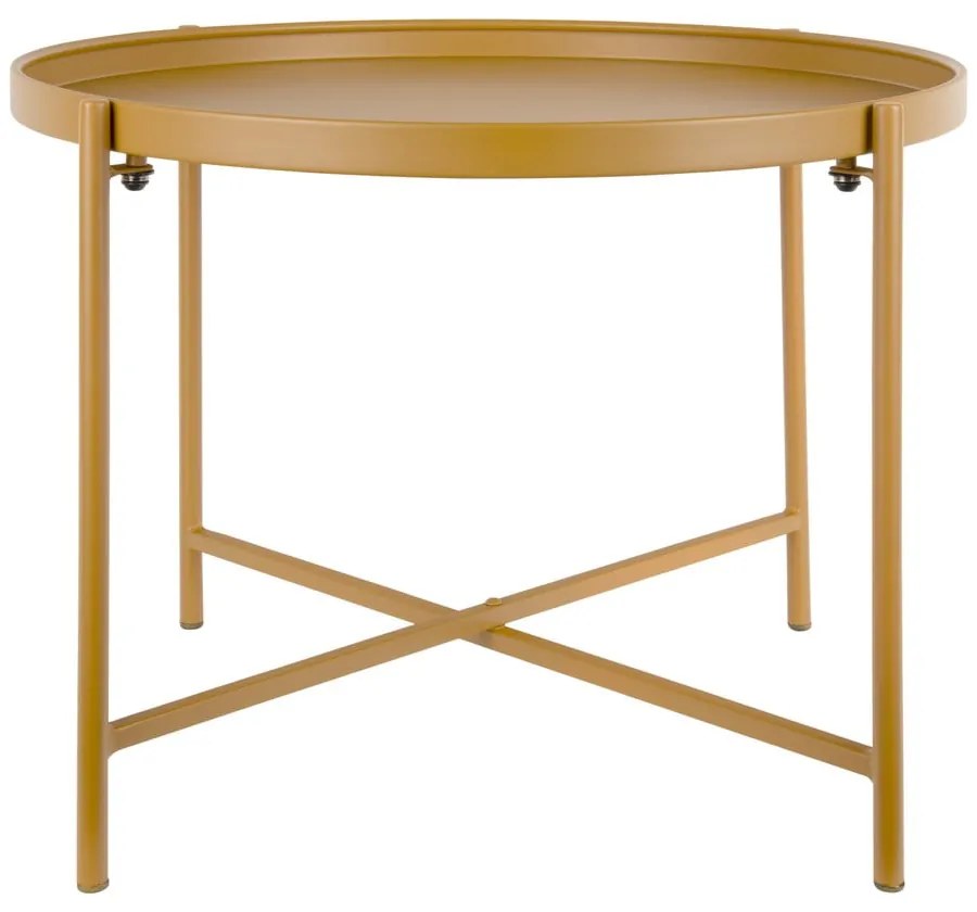 Tavolino da salotto rotondo giallo ocra in metallo ø 50 cm Meseta – Leitmotiv