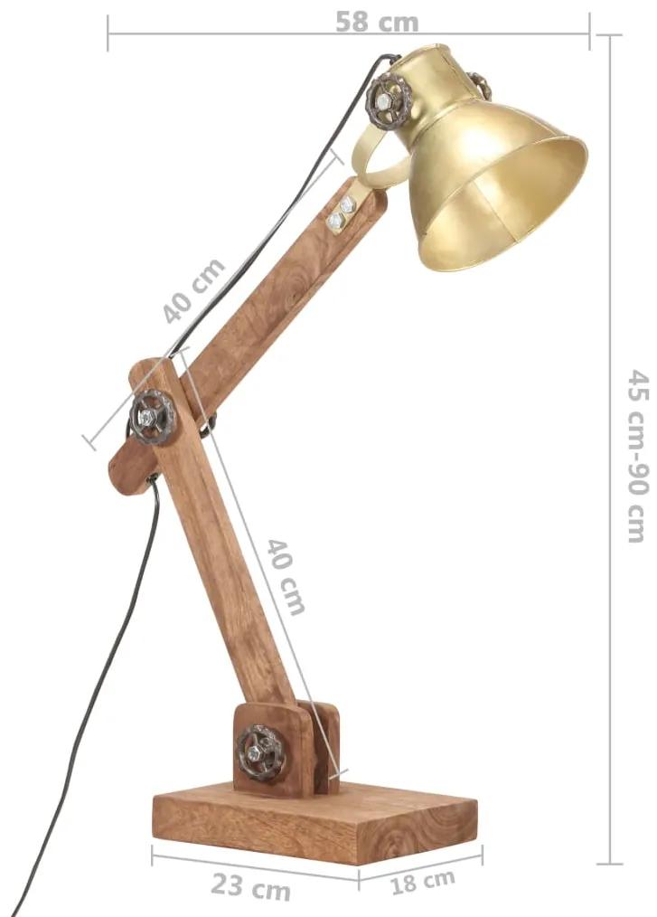 Lampada da Scrivania Industriale Ottone Rotonda 58x18x90 cm E27