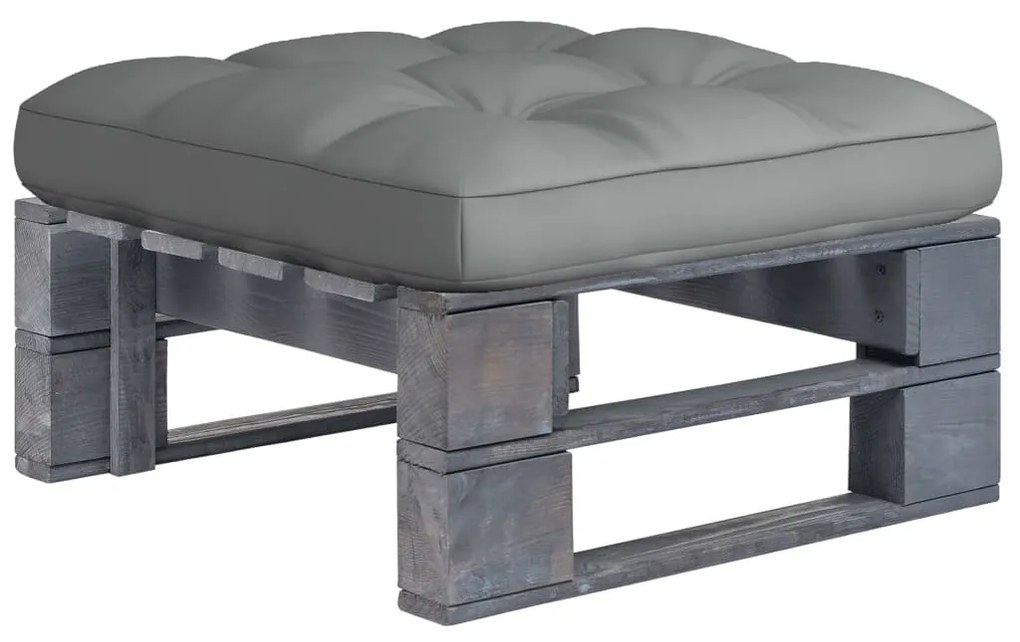 Ottomana Da Giardino Pallet İn Legno Di Pino Impregnato Grigio /
