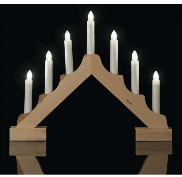 Candeliere natalizio LED 7xLED/2xAA beige