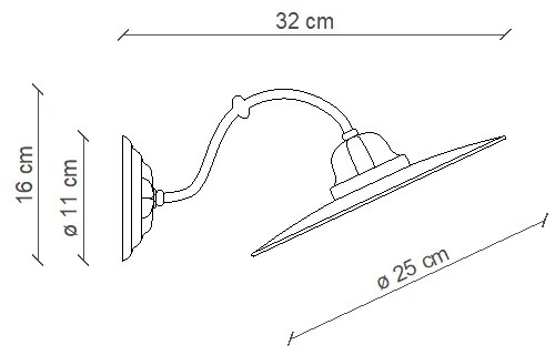 Applique Classica Potenza Ferro E Ceramica Nero E Decorata Lucida 1 Luce E27