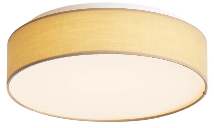 Plafoniera smart beige 35 cm con LED e telecomando - Flat Drum