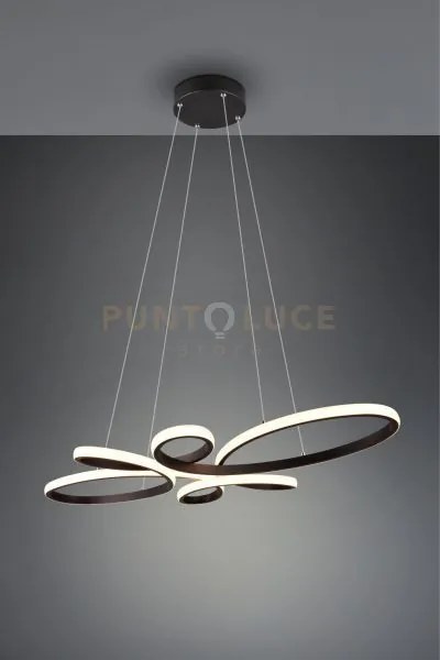 Fly sospensione led 32w 3900lm, 3000k nera con regolazione intensit...