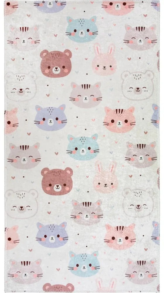 Tappeto per bambini avorio lavabile 120x180 cm Cute Animals – Vitaus