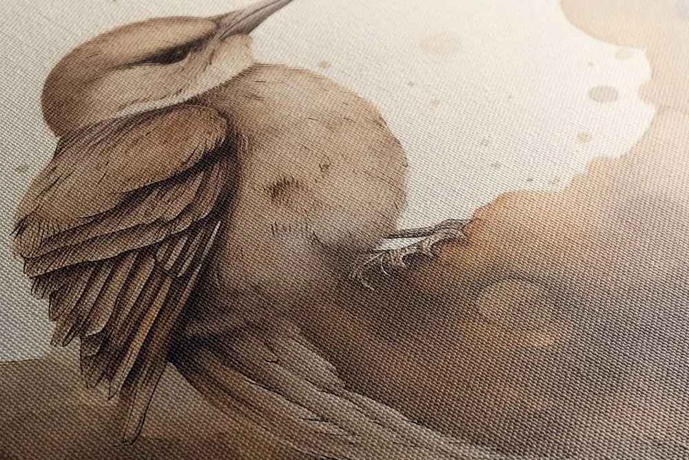 Quadro su tela – Uccellino sognante