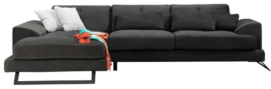 Divano angolare grigio scuro (angolo sinistro) Frido - Balcab Home