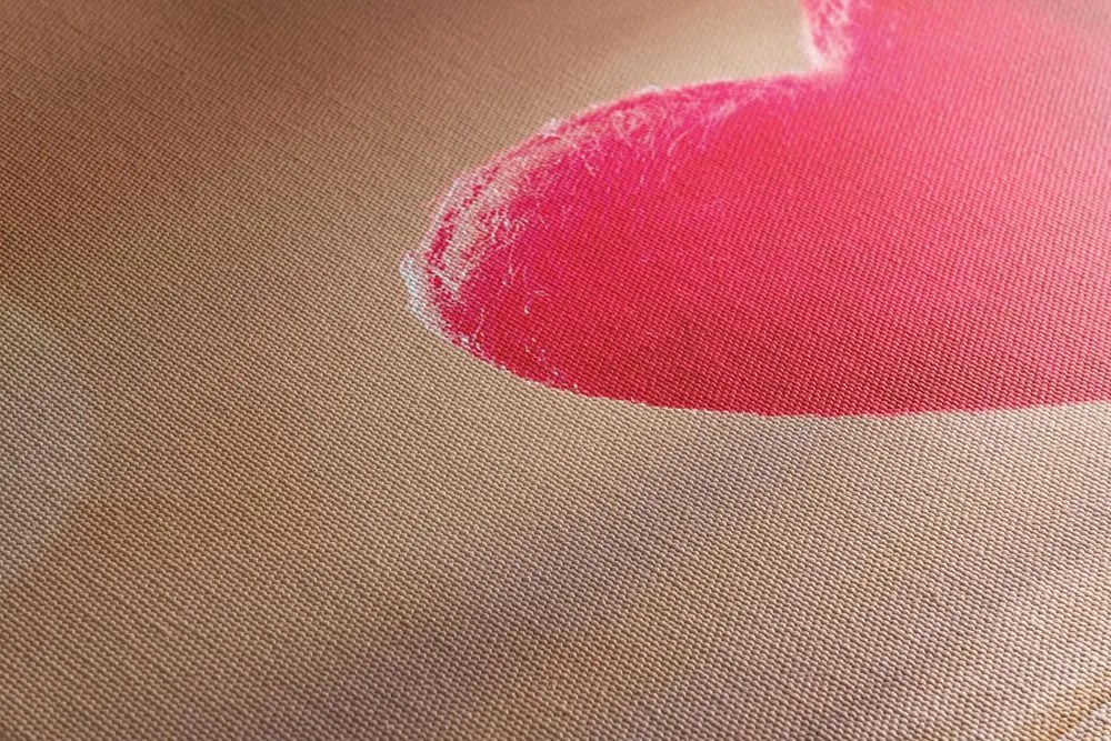 Stampa su tela – Cuoricini rossi su texture di legno