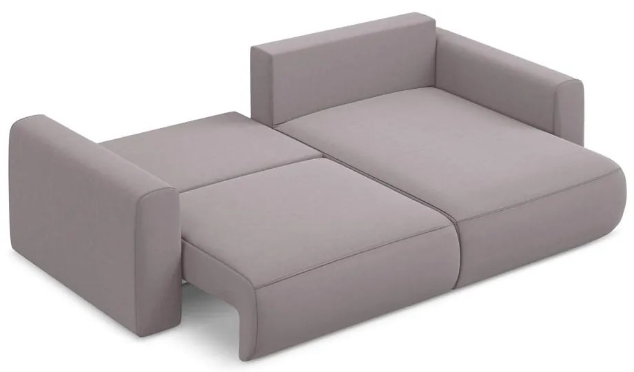 Divano angolare lavanda allungabile/con contenitore (con penisola a destra/con chaise lounge) con rivestimento in velluto Kapua – Makamii