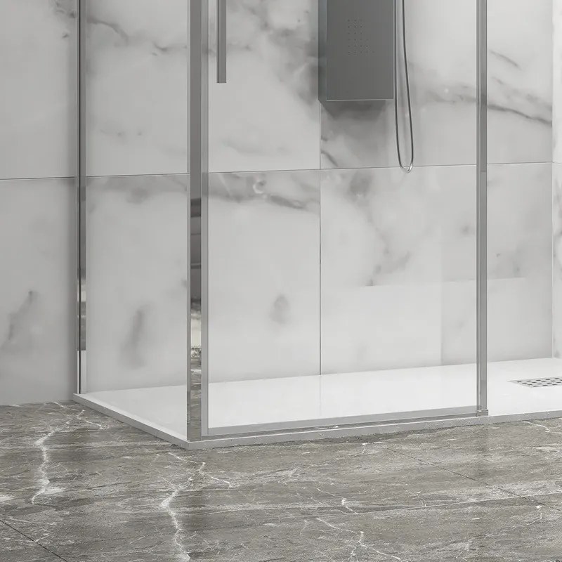 Box doccia 80x120 scorrevole e fisso vetro 6mm altezza 200h | KLA-4000C - KAMALU