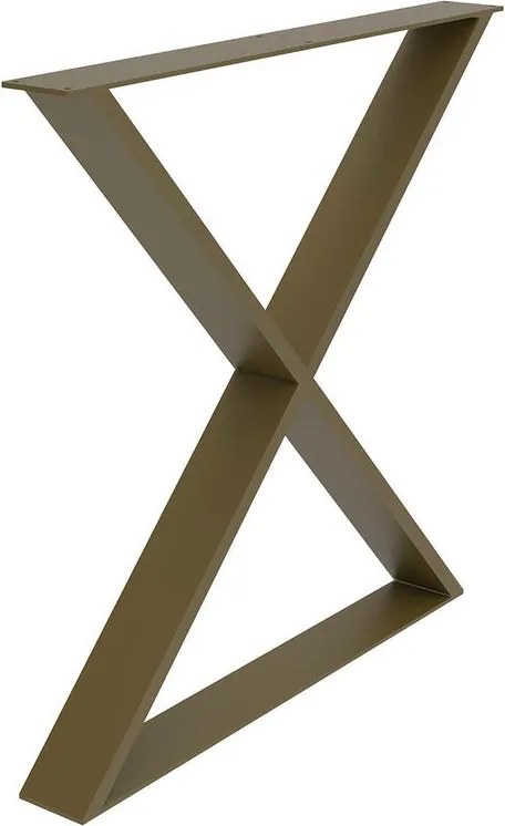 Gamba per mobili a X STEELMI Cross in acciaio dorato opaco L 78 x P 8 x H 8 cm