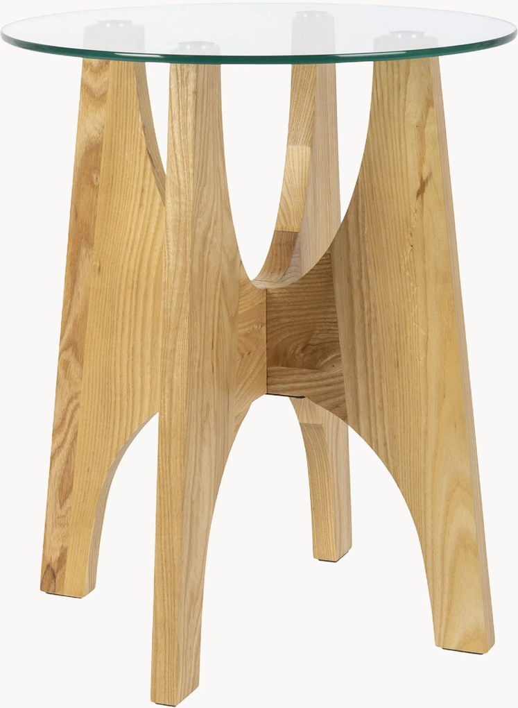Tavolino rotondo in legno di frassino Kobe