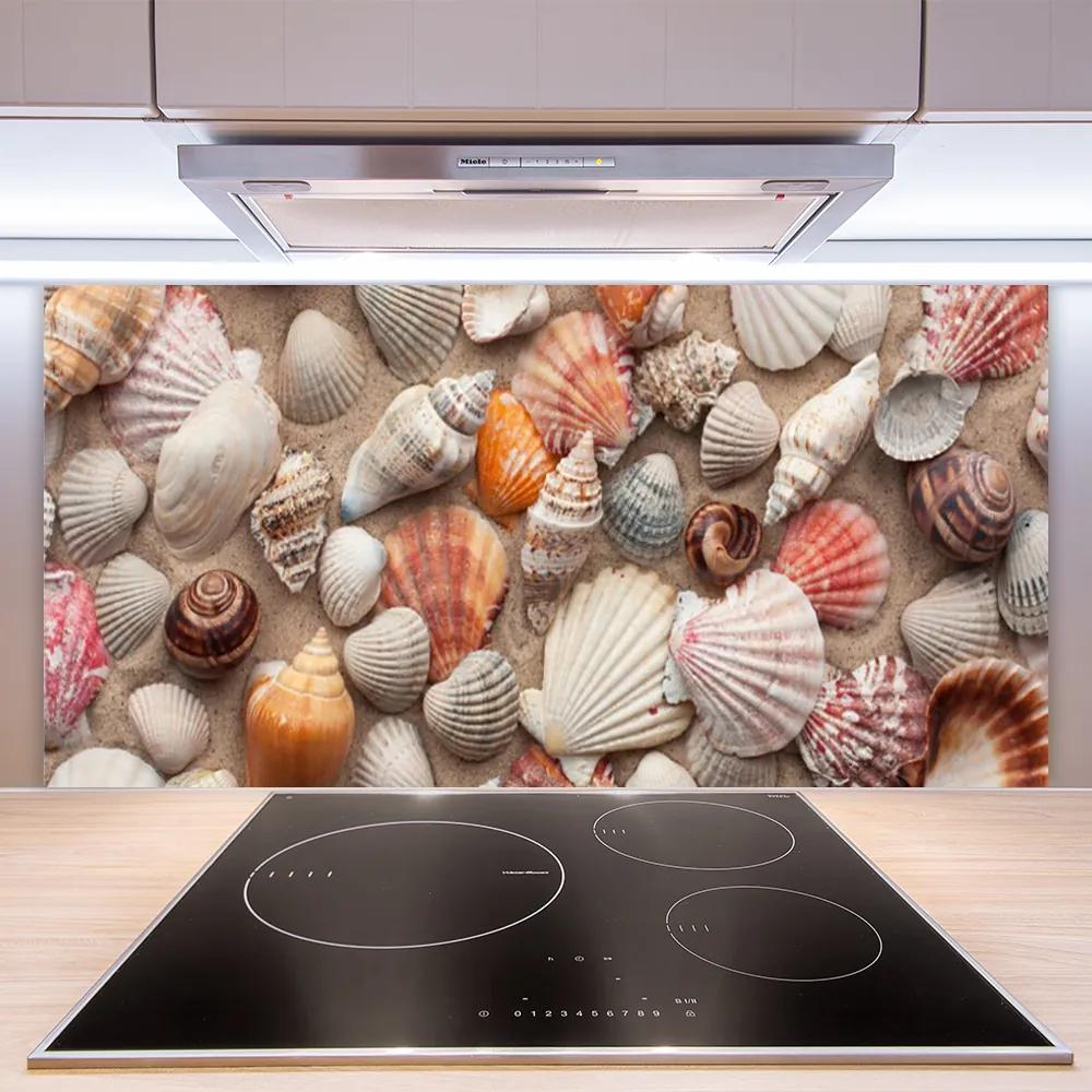 Pannello paraschizzi cucina Arte della sabbia dei crostacei 100x50 cm