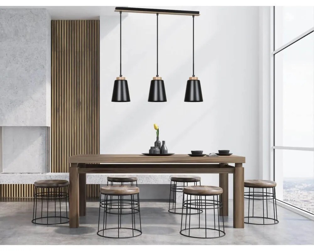 Lampadario a Sospensione BOLERO 3 WHITE o Black Colore del corpo Nero