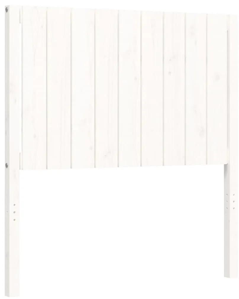 Giroletto con Testiera Bianco 90x200 cm in Legno Massello