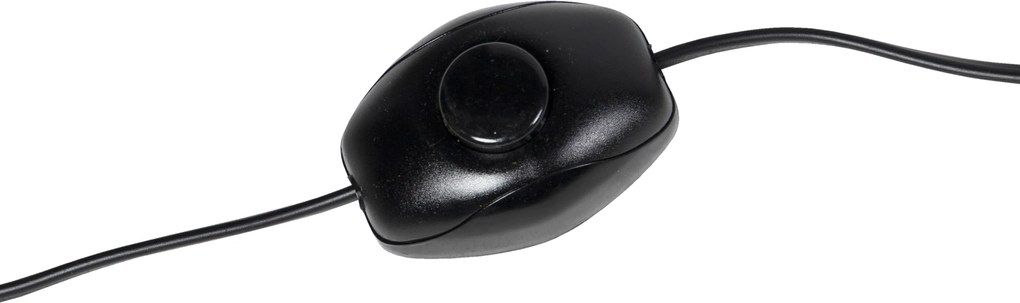 Lampada da terra nera con paralume in lino grigio scuro 45 cm - Simplo